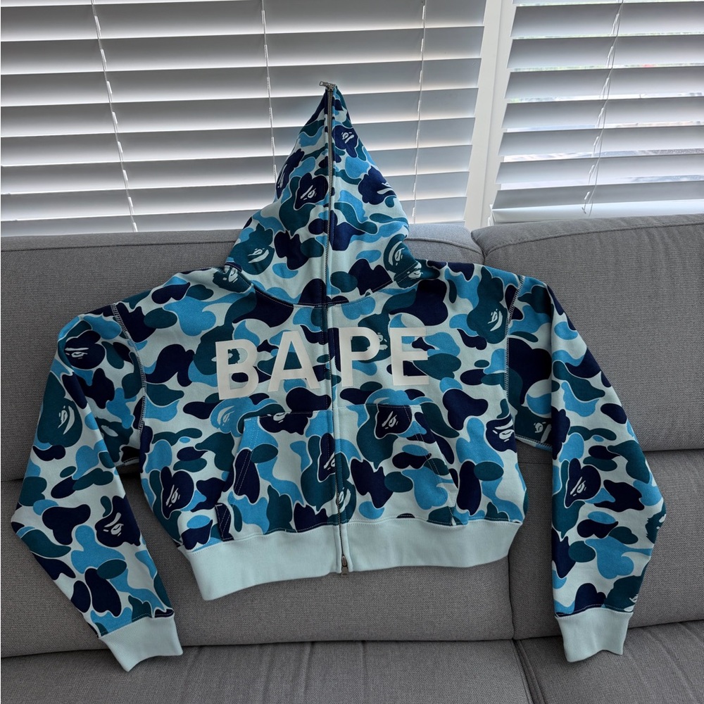 Bape Blue Multi Camo Zip Hoodie